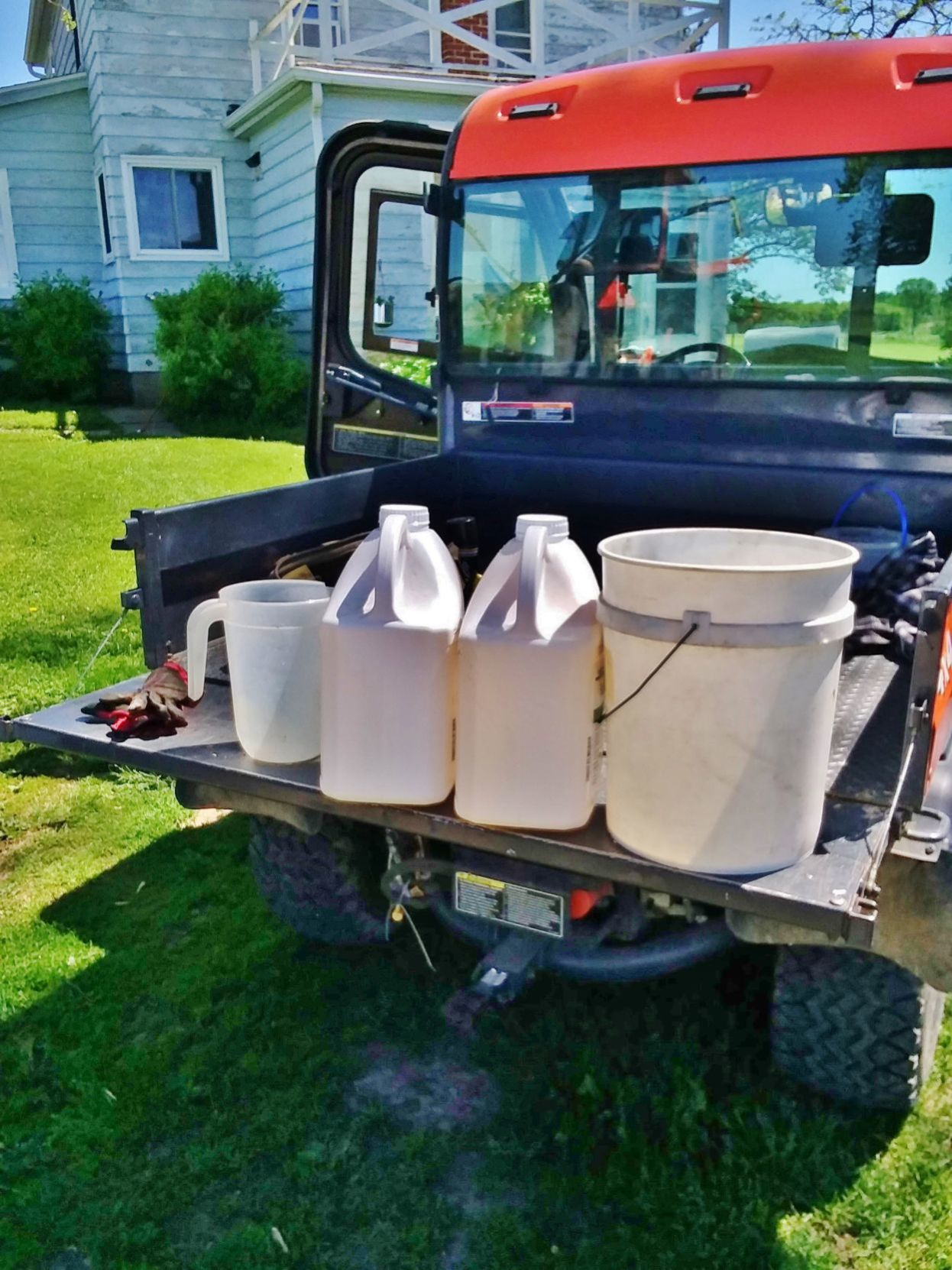 Herbicide on truck